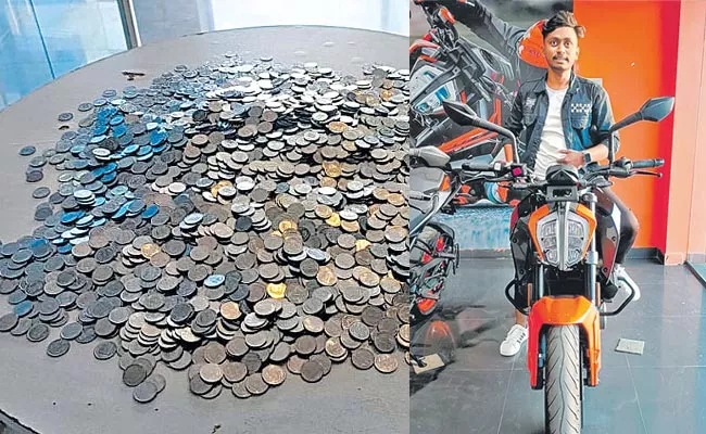 Mancherial News: Teenager Get Costly Sports Bike With Coin Viral - Sakshi