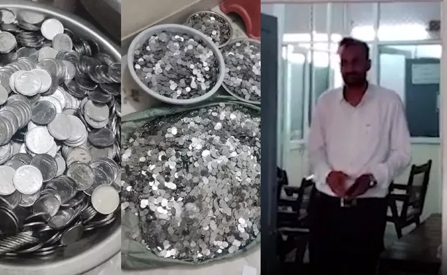 Man hands over to court 280kg of coins for Rs 55000 alimony - Sakshi
