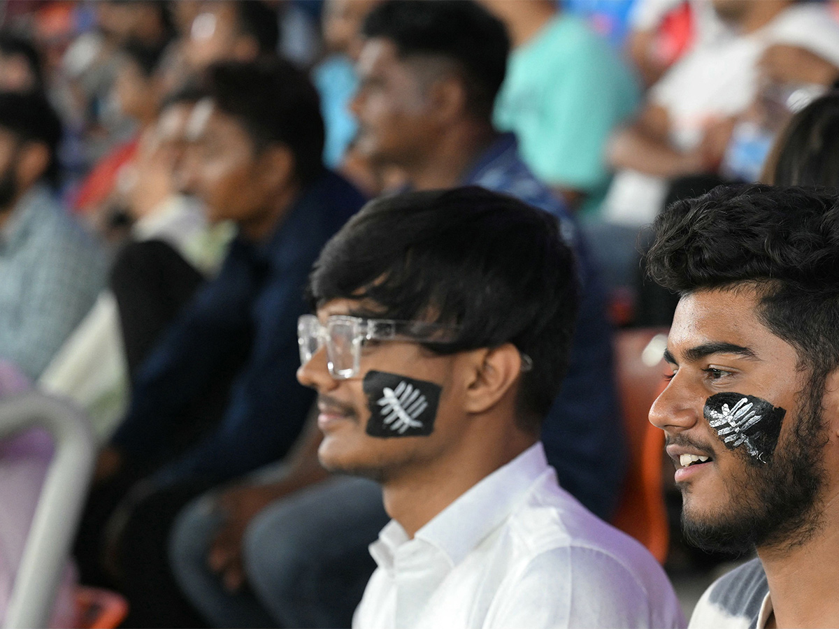 England and New Zealand at the Narendra Modi Stadium in Ahmedabad - Sakshi