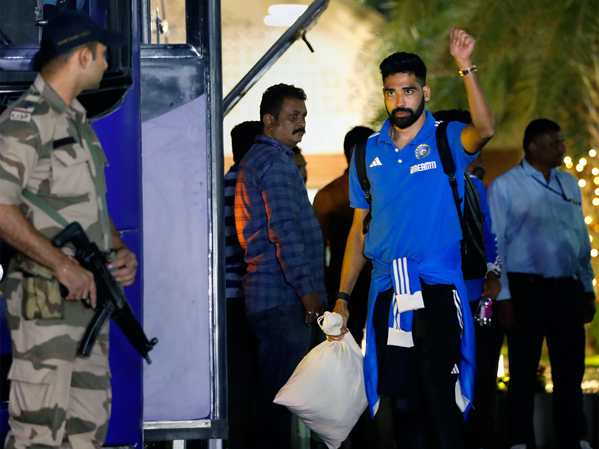 Team India arrival at the Sardar Vallabhbhai Patel International Airport - Sakshi