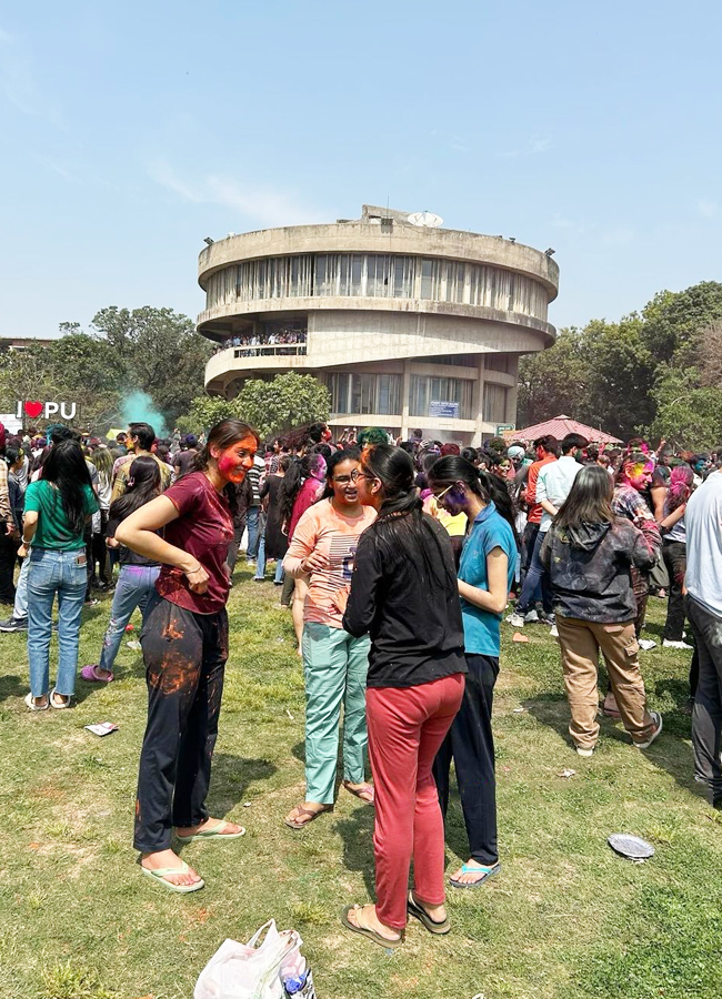 Holi Celebrations At Punjab University Chandigarh - Sakshi