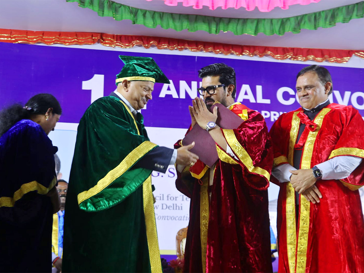 Ram Charan awarded honorary doctorate in literature from Vels University - Sakshi