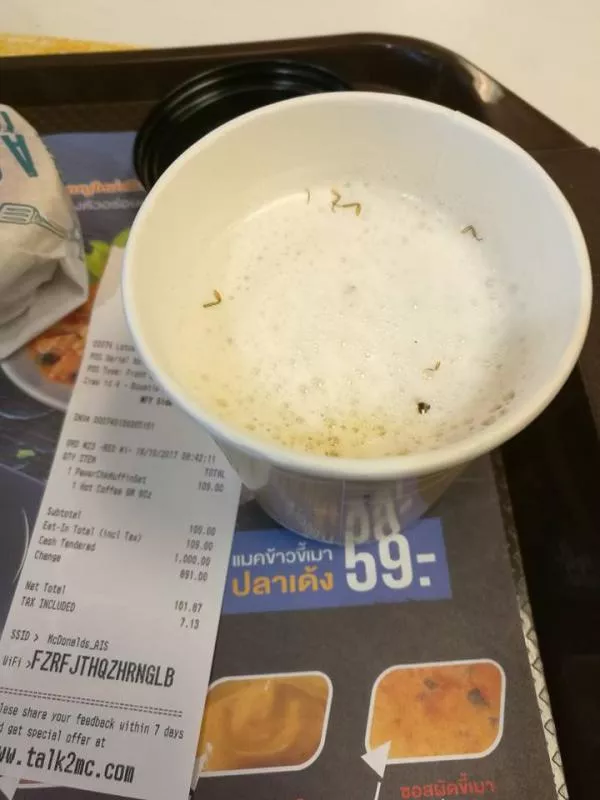 Eeks! Customer Finds Cockroach Legs In McDonald's Coffee