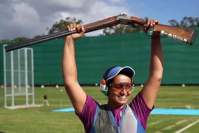 Shreyasi Singh wins Gold in Double Trap event in shooting - Sakshi