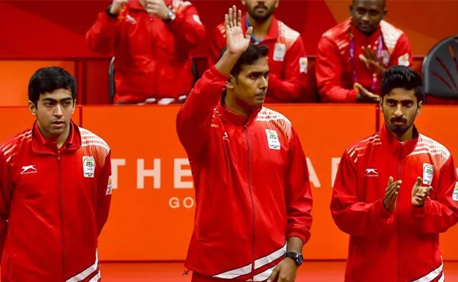 India Win 9th Gold By Beating Nigeria in Mens Team Table tennis  - Sakshi