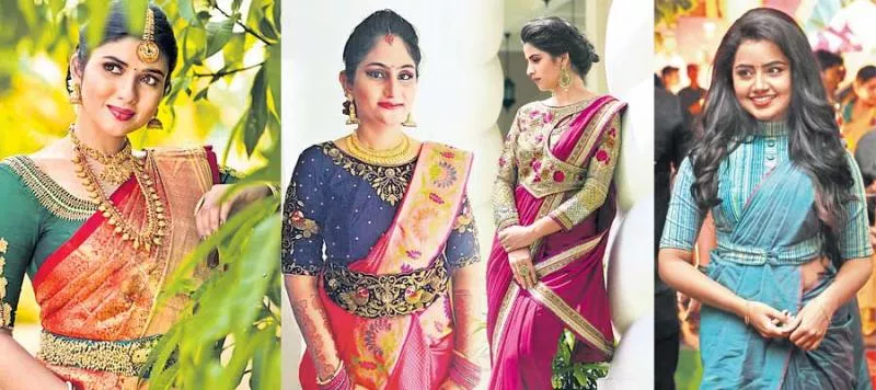 New fashion to Saree with Blouse - Sakshi