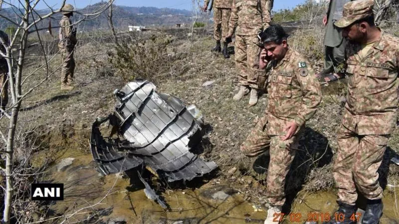 Wreckage Of Downed Pakistani Fighter Jet Spotted - Sakshi