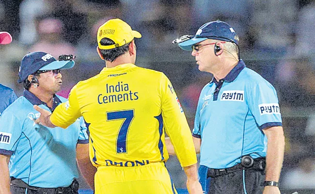 MS Dhoni for Barging into the Field over no ball Controversy - Sakshi