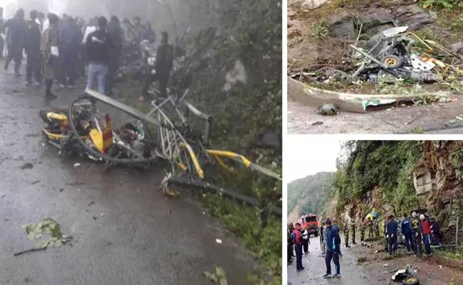 Indian Army Cheetah Helicopter Crashed In Bhutan Due To Foggy Weather And Two Pilots Dead - Sakshi