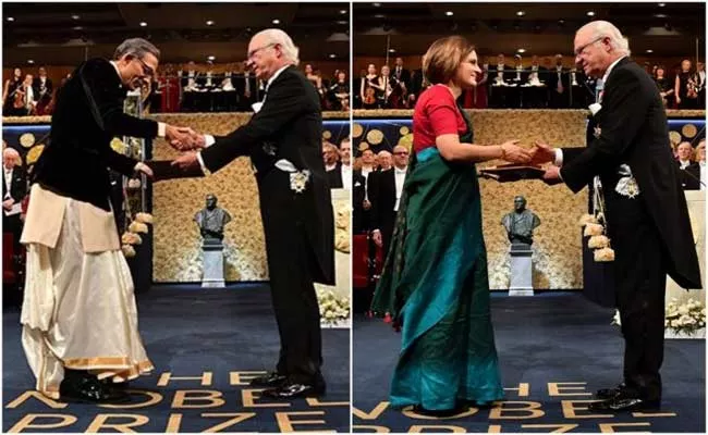 Abhijit Banerjee Receives Nobel Prize In Dhoti - Sakshi