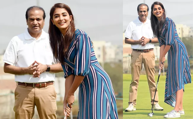 Pooja Hegde Visit Golf Club in Hyderabad - Sakshi