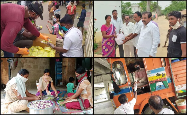 Common People Helping Poor By Distributing Food During Lock down - Sakshi