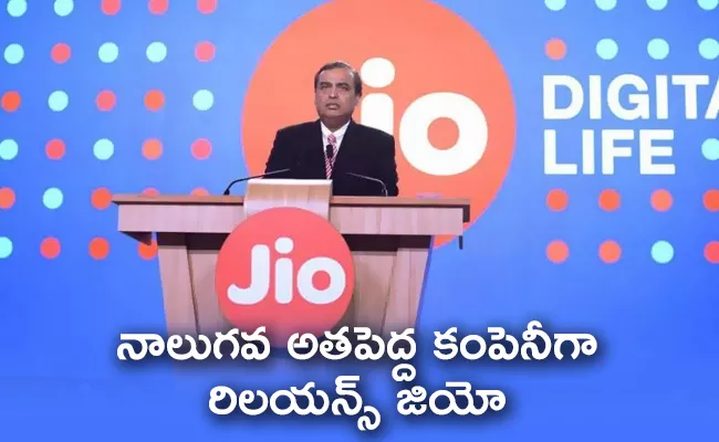 Reliance Jio becomes 4th biggest company in india - Sakshi