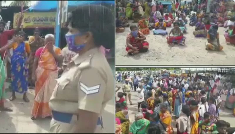 Tamil Nadu: Women Stage Protest in Trichy Against Liquor  - Sakshi