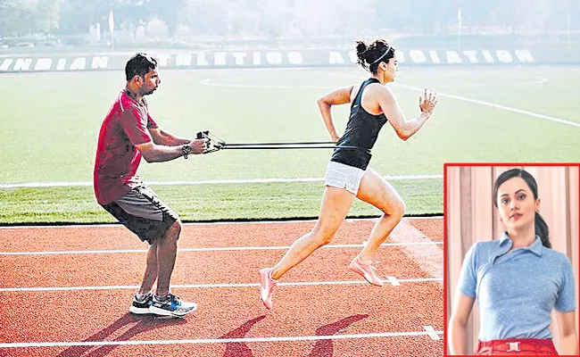 Taapsee gives glimpse of her training session for Rashmi Rocket - Sakshi