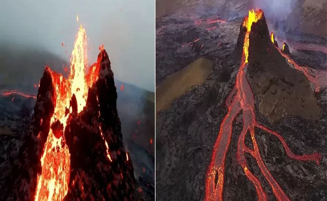 Drone Pictures Of Iceland Volcano Eruption - Sakshi