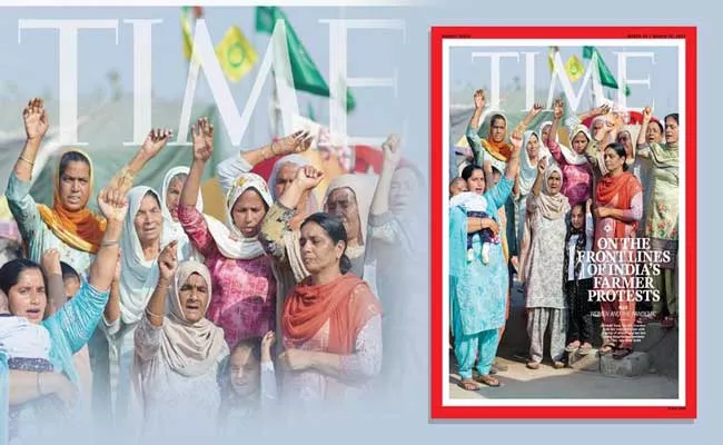 TIME magazine cover features women leading India farmer protests - Sakshi