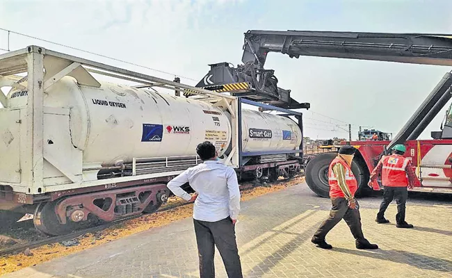 Another oxygen express arrives at Krishnapatnam Port - Sakshi
