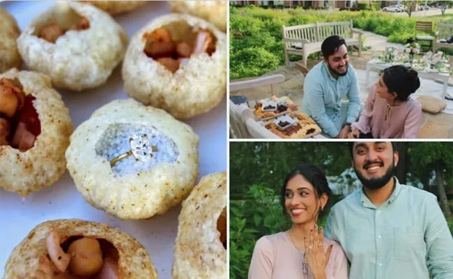 This Man Proposed To His Girl Friend By Hiding The Ring Inside A Pani Puri - Sakshi