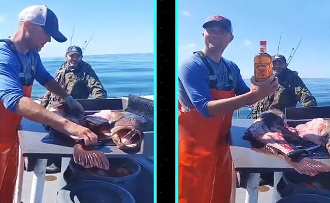 Viral: Fisherman Finds Unopened Whiskey Bottle In Fish Stomach - Sakshi
