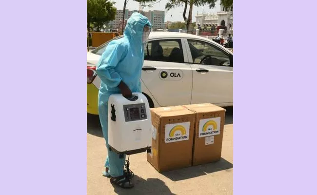 Ola Foundation Free Door Delivery Of Oxygen Concentrators To Covid Patients - Sakshi