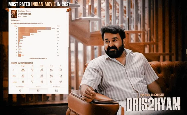 Drishyam 2 Movie Is IMDB Highest Rated Indian Movies In 2021 - Sakshi