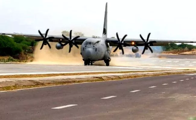 IAF Super Hercules C 130J plane lands on Rajasthan highway - Sakshi