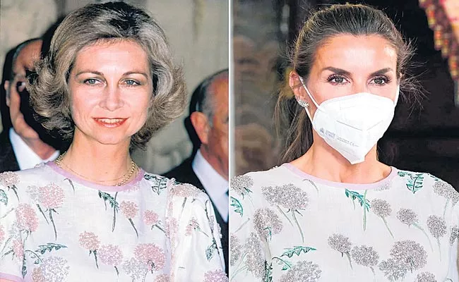 Queen Letizia of Spain recycled a floral dress first worn on 40 years ago - Sakshi