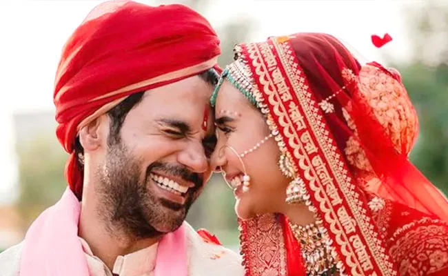 Raj Kumar And Patralekha Wedding Glimpse Goes Viral - Sakshi