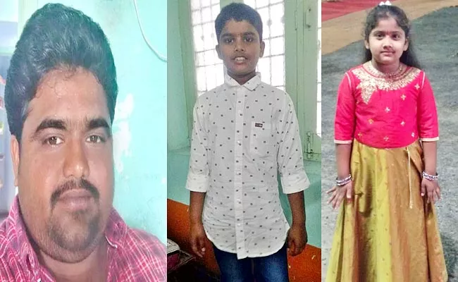 Man Jumps Into Canal With Two Kids In Prakasam District - Sakshi