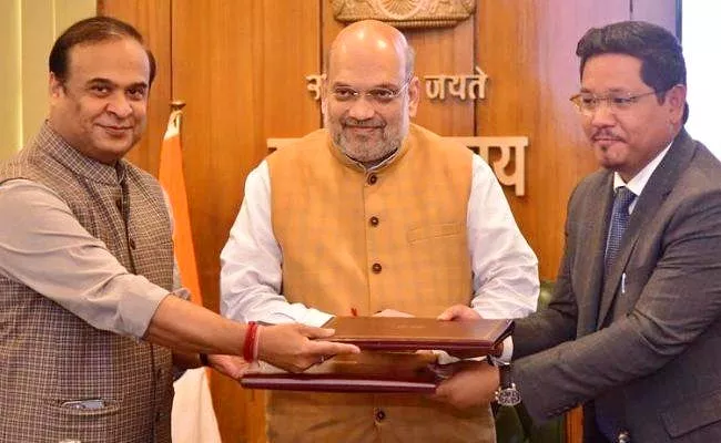 Assam Meghalaya Sign Agreement To Resolve Border Dispute Editoria - Sakshi