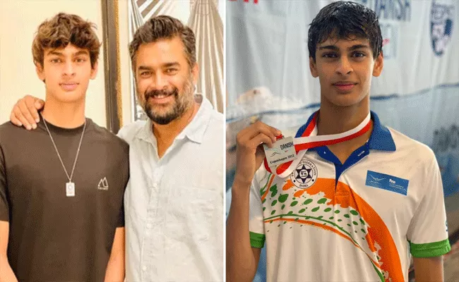 R Madhavan Son Wins Silver Medal In Danish Open Swimming Meet - Sakshi