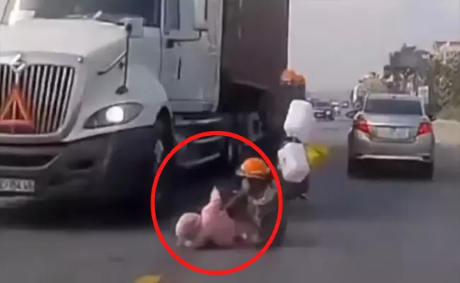 Viral Video: Mother Saves Child From Getting Crushed Under Truck - Sakshi
