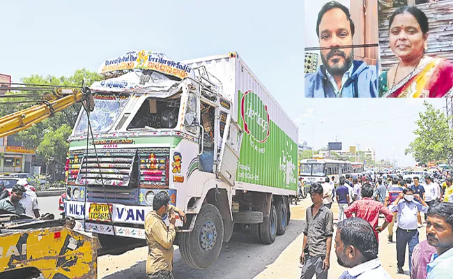 Hyderabad: Two Killed In Heritage Lorry Accident At Vanastalipuram  - Sakshi