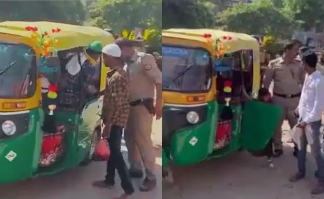 VIral: Police shocked after stopping auto rickshaw with 27 passengers - Sakshi