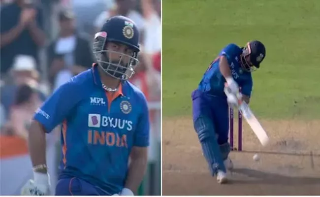 Rishabh Pant Goes Berserk Against  David Willey For 5 fours in an over in 3rd ODI - Sakshi