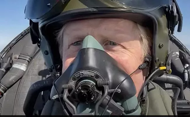 Boris Johnson Flying In A Typhoon Fighter Jet Films Selfie Video - Sakshi