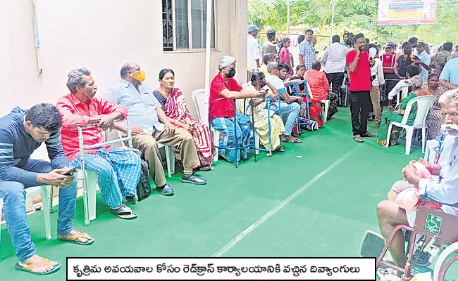 600 Jaipur Artificial Legs and Arms With Help Of Red Cross Society - Sakshi
