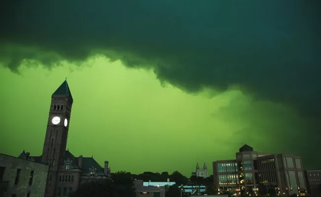 Sky Completely Turned into Green Due to Strange Weather in South Dakota - Sakshi