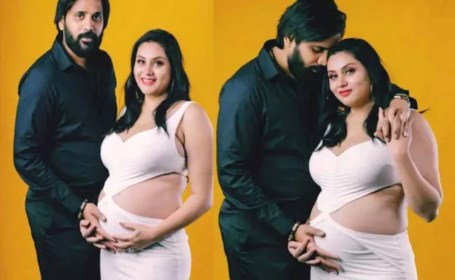 Actress Namitha Visits Temple With Her Husband And Twin Baby Boys - Sakshi
