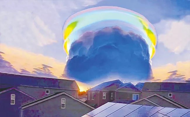 Viral: Rainbow Like Cloud Leaves Chinese Rresidents Awe - Sakshi