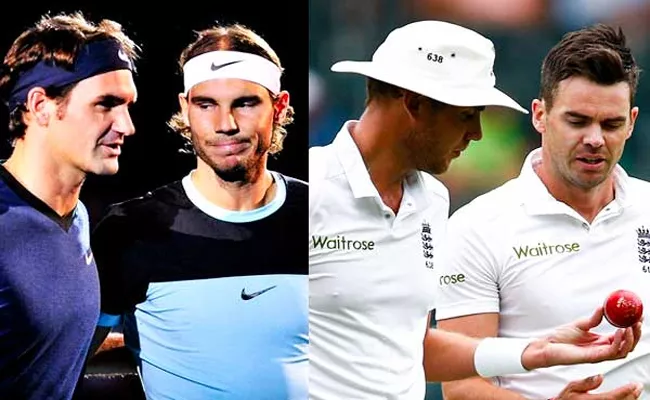 Stuart Broad Reacts To Roger Federer-Rafael Nadal Picture Crying Viral - Sakshi