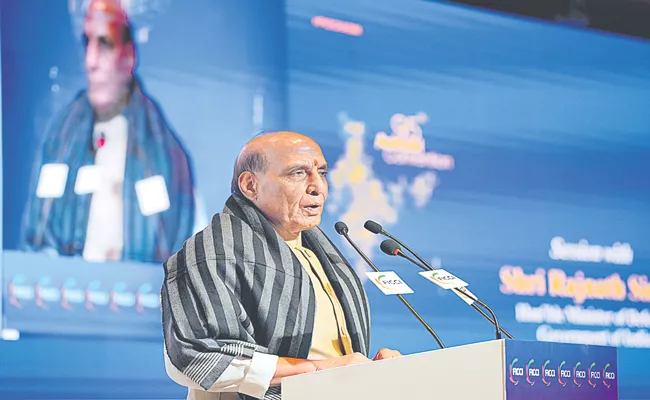Defence minister Rajnath Singh on Saturday praised the Indian Army - Sakshi