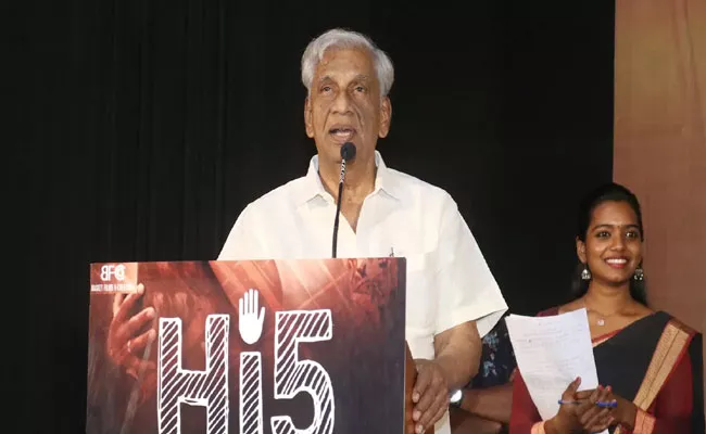 Tamil Producer K Rajan Talks in Hi5 Movie Trailer Launch in Chennai - Sakshi