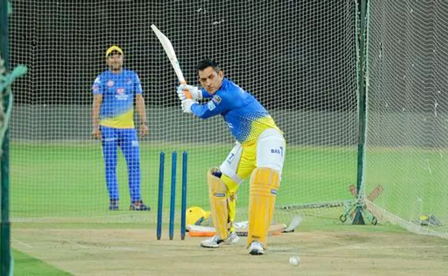 MS Dhoni smashes sixes during in nets in a viral video - Sakshi