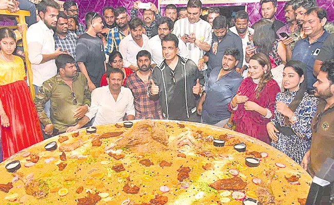 India Biggest Biryani Plate In Hyderabad Launched By Sonu Sood - Sakshi