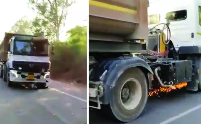 Truck drags scooty for 2 km in UP - Sakshi