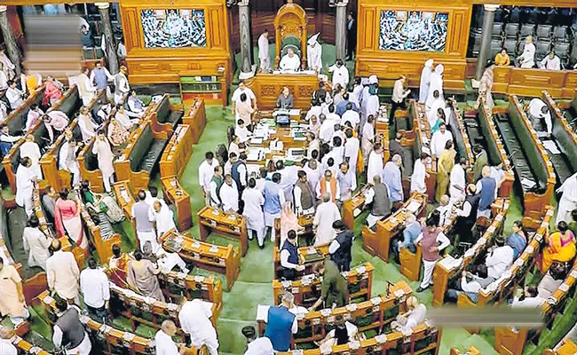 BJP, opposition battle in Parliament over Rahul Gandhi democracy under attack remark - Sakshi