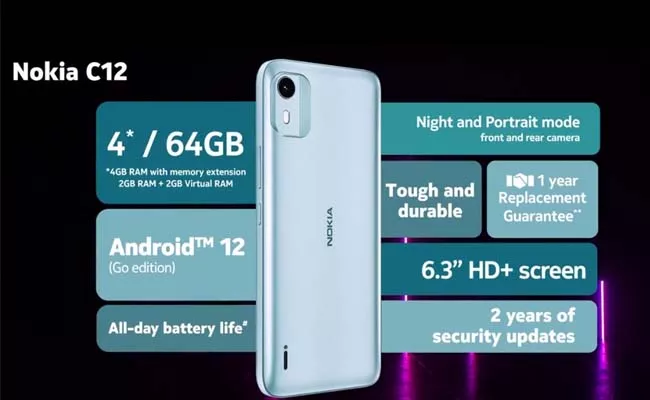 Nokia C12 budget smartphone launched in India at Rs 5999 - Sakshi