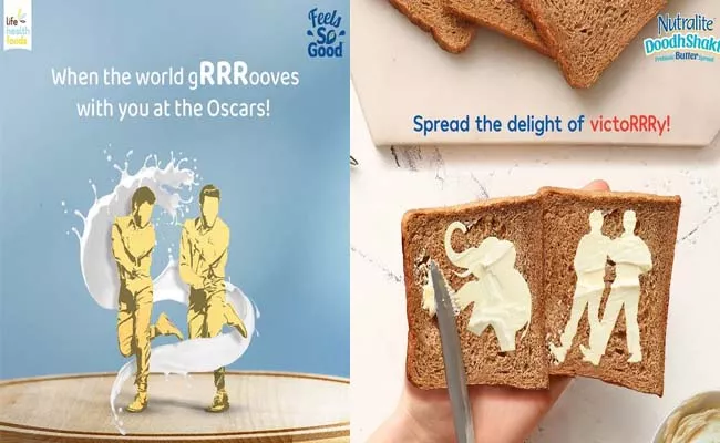 RRR Naatu Naatu song popular Brands join bandwagon - Sakshi